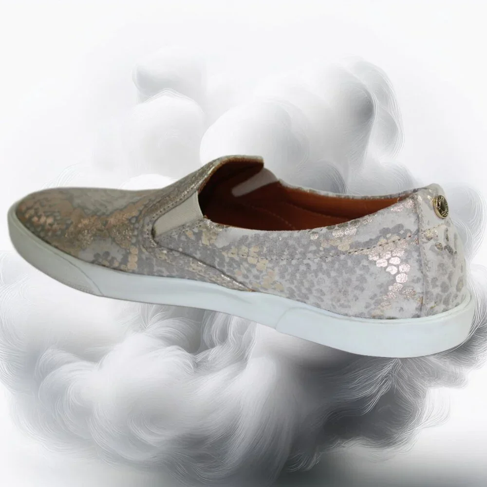 Jimmy Choo Demi Metallic Snakeskin Textured Suede Slip-On Size 36.5 (US 6.5)